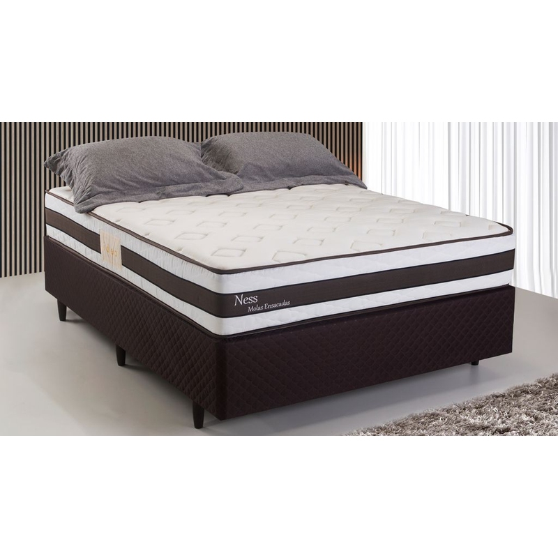 Colchão + Cama Box Herval Ness de Casal 138x188x65cm