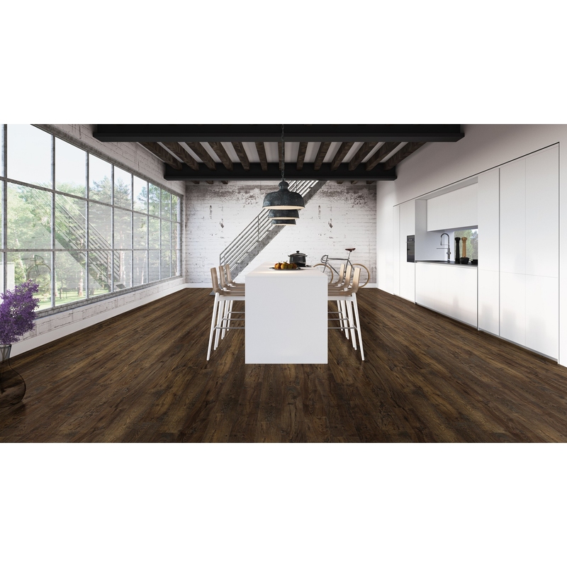 Piso Laminado Quick Step Eligna Wide 8mm x 19 x 1,35cm (m²) Carvalho Escuro Restaurado QEW 3785