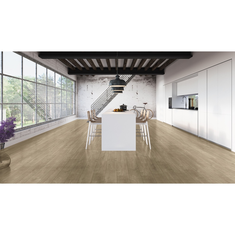 Piso Laminado Quick Step Eligna Wide QEW 3676 8mm (m²) Carvalho Claro Serrado 