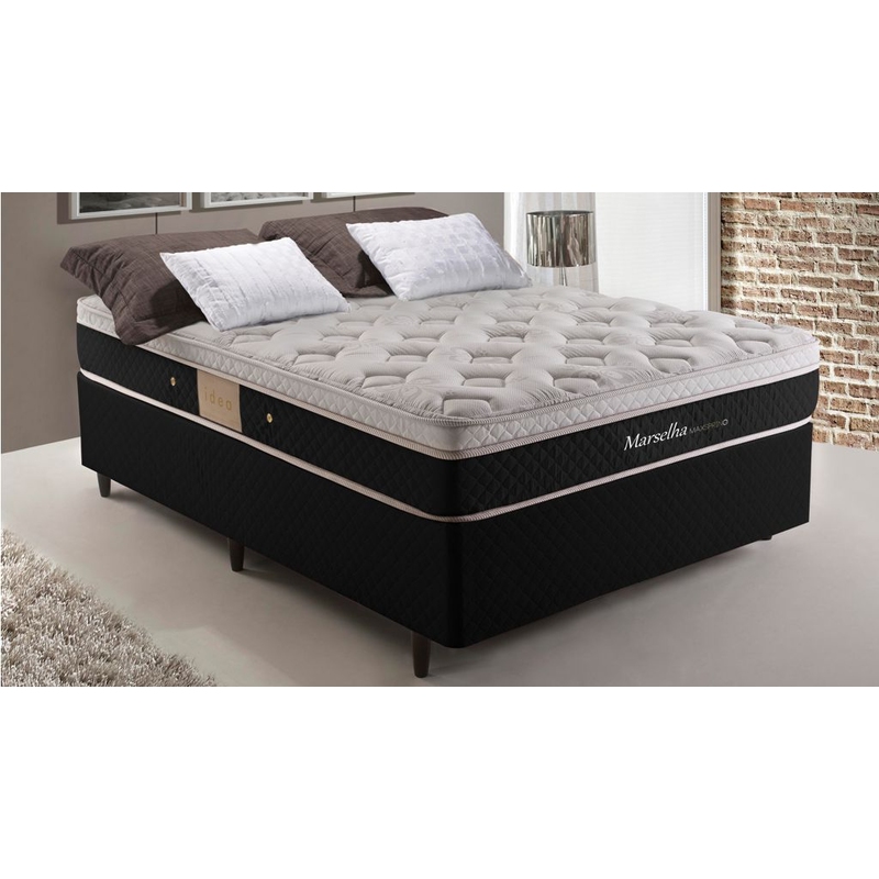 Colchão + Cama Box Herval Marselha King SIze 193x203x64cm