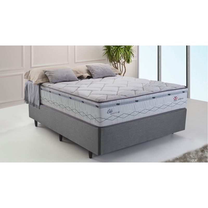 Colchão + Cama Box Herval Oslo Queen Size 158x198x69cm
