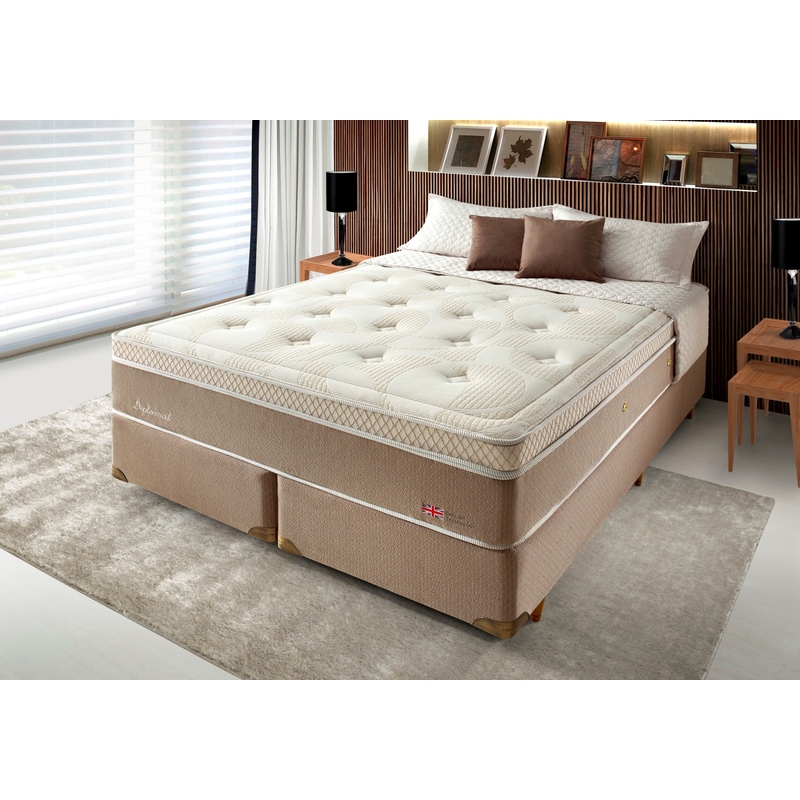 Colchão + Cama Box Herval Diplomat de Casal 138x188x78cm
