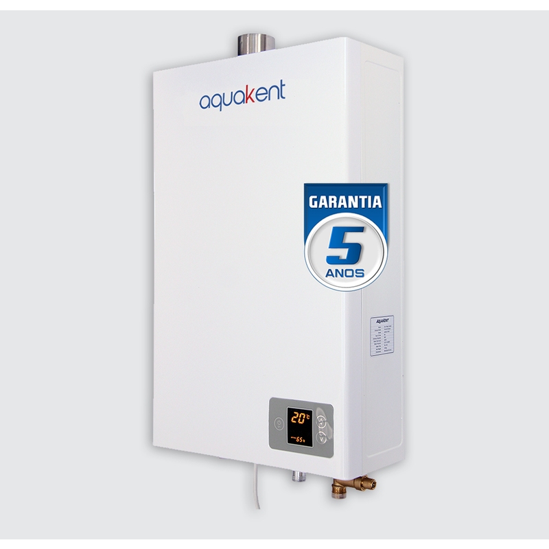 Aquecedor de água a gás AquaKent Digital 20 litros Branco 