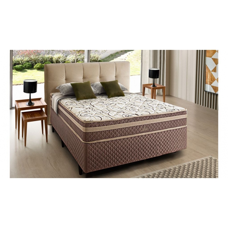 Colchão + Cama Box Herval Assis de Casal 138x188x59cm