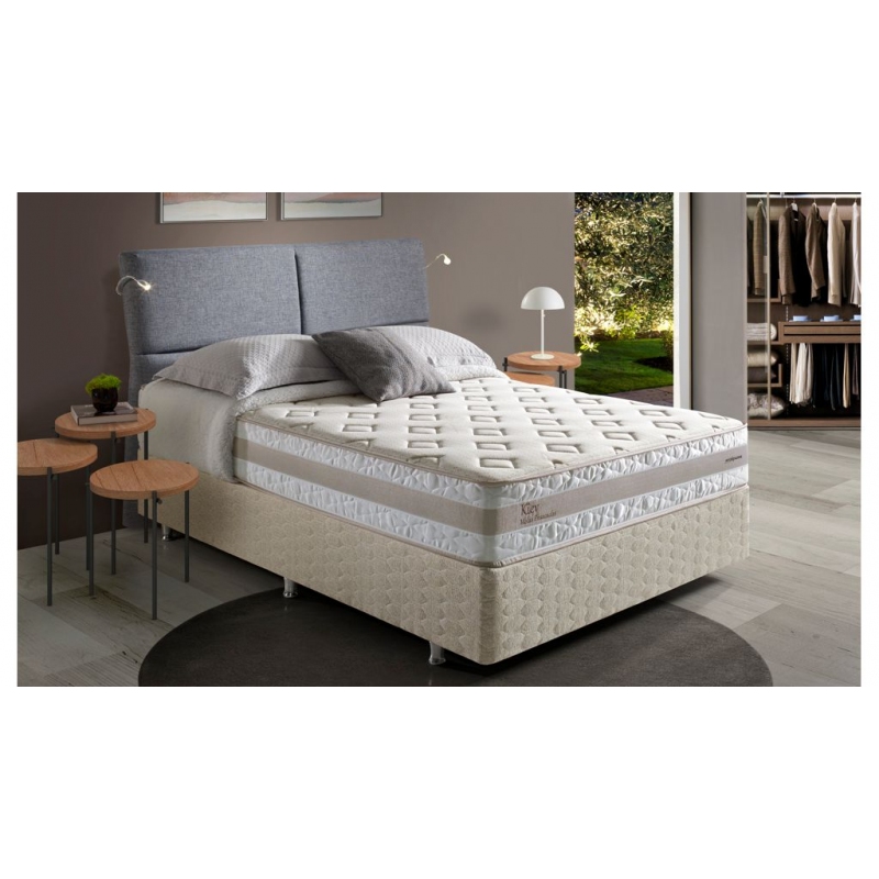 Colchão + Cama Box Herval Kiev de Casal 138x188x65cm
