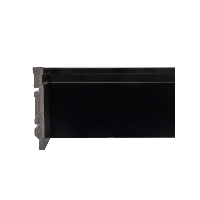 Rodapé Graddus Preto Frisado 12cm - 120mm x 15mm x 2400mm