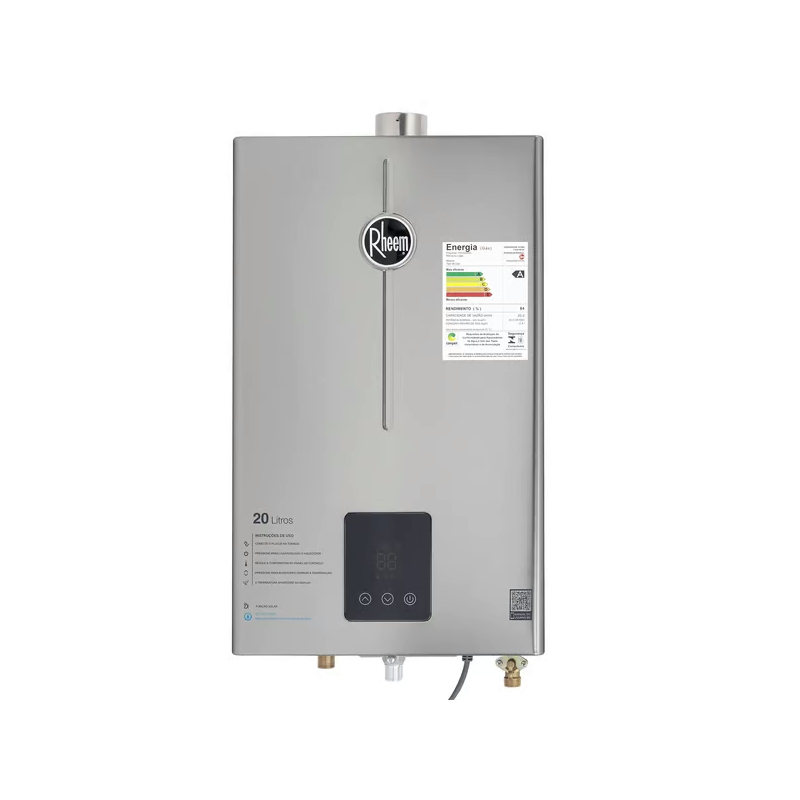 Aquecedor de Água a Gás Rheem 20 Litros INOX