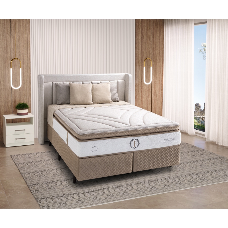Colchão + Cama Box Herval Queen Size C1654 158x198x73cm