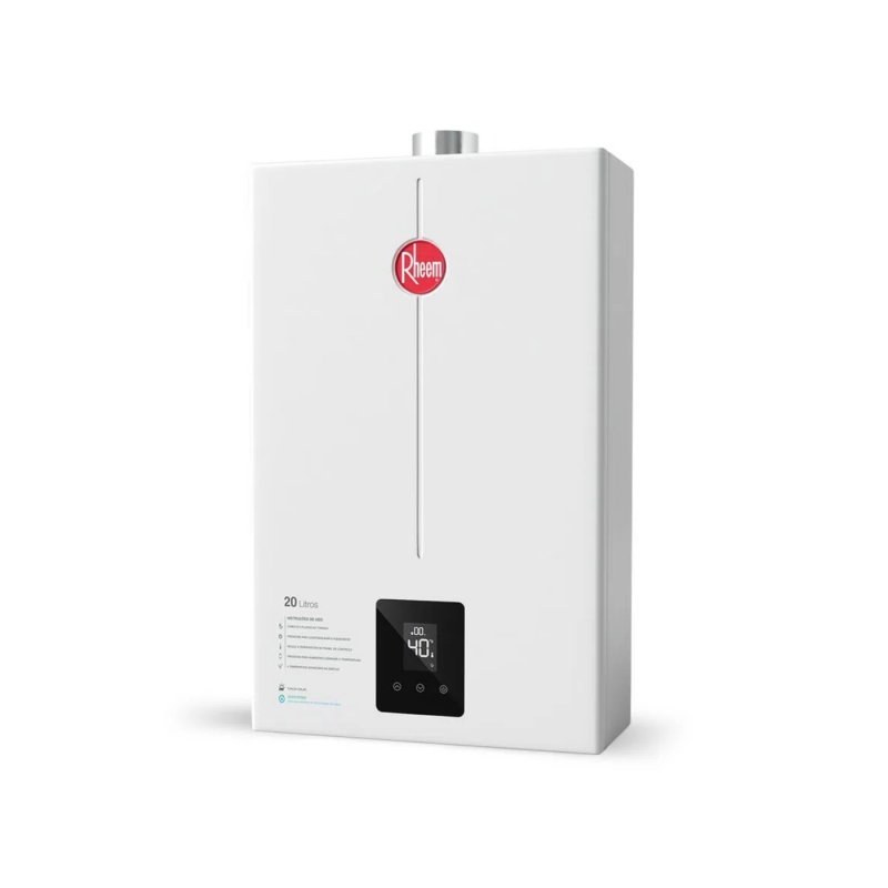 Aquecedor de Água a Gás Rheem 20 Litros Branco