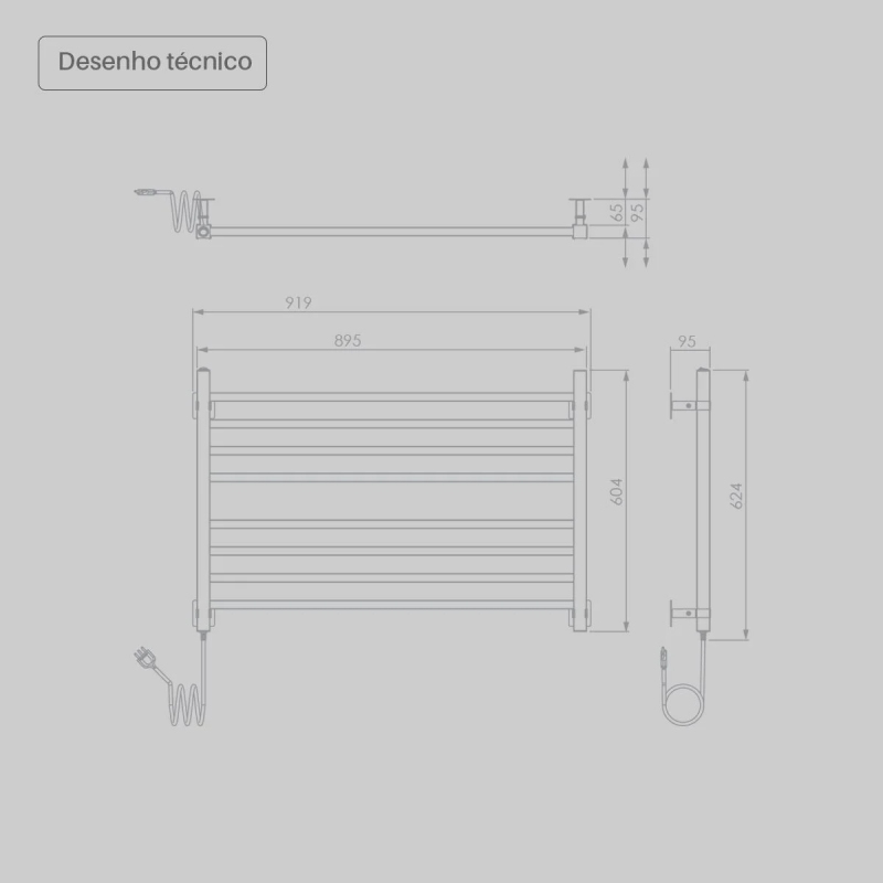 Toalheiro Térmico Seccare Concetto Branco 100W