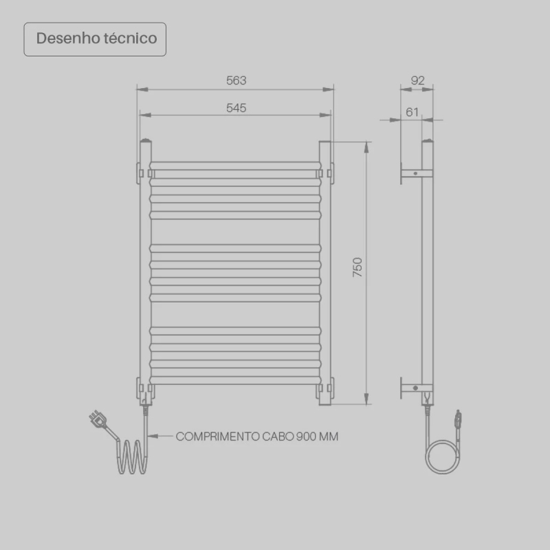 Toalheiro Elétrico Seccare Esatto Branco 140W