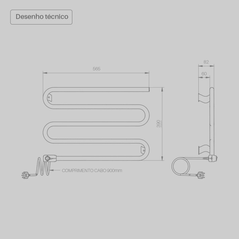 Toalheiro Elétrico Seccare 70W Soluzione Inox Polido