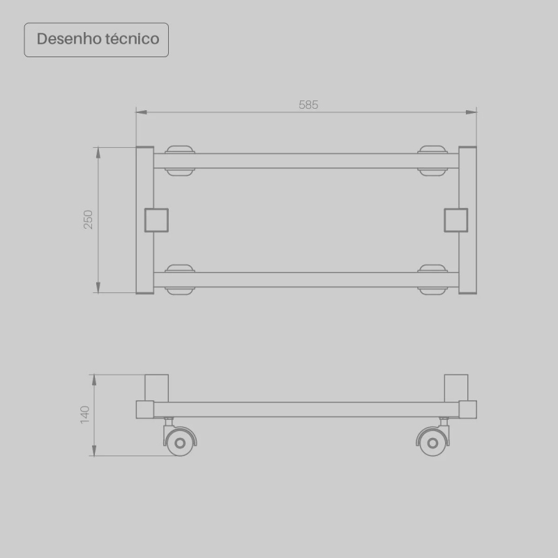 Suporte Móvel Seccare Quadrado Branco