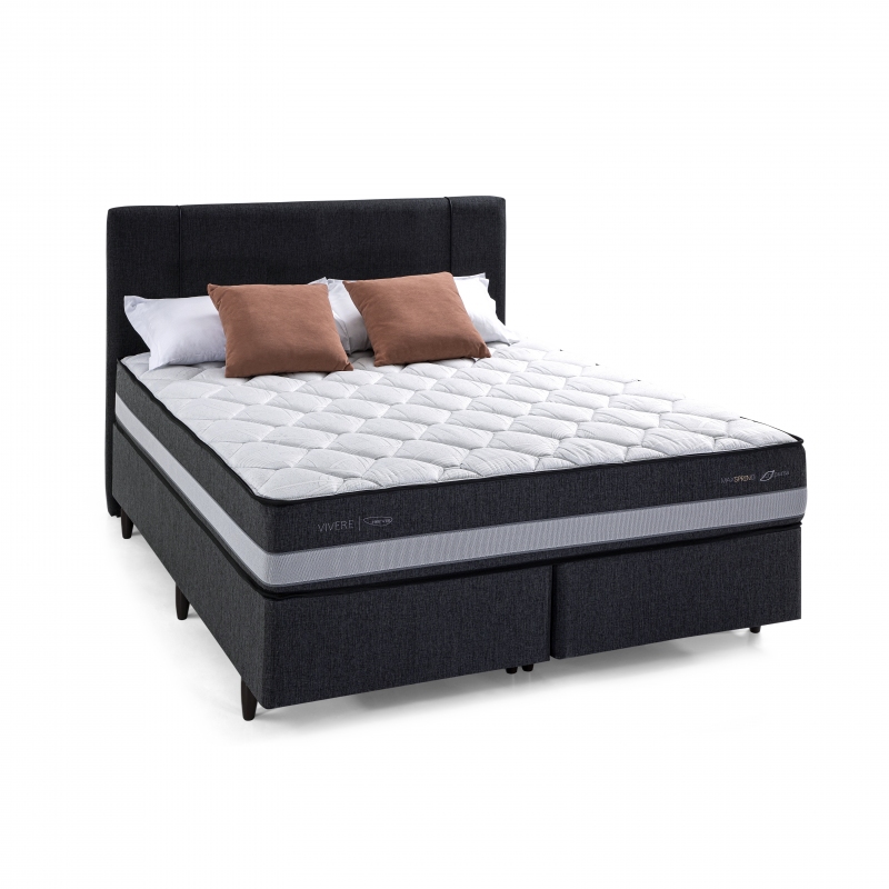 Colchão + Cama Box Herval C1625 Queen Size 158x198x55cm