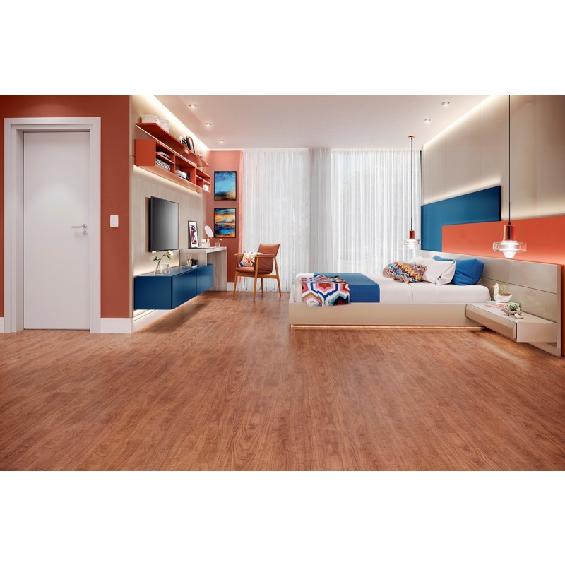 Piso Laminado Eucafloor Prime Colado 7mm x 19,7cm x 1,35m (m²) Ipê Real New