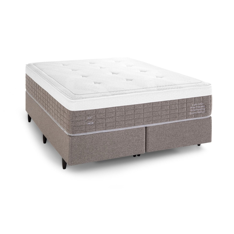 Colchão + Cama Box Herval C1784 de Casal 138x188x66cm