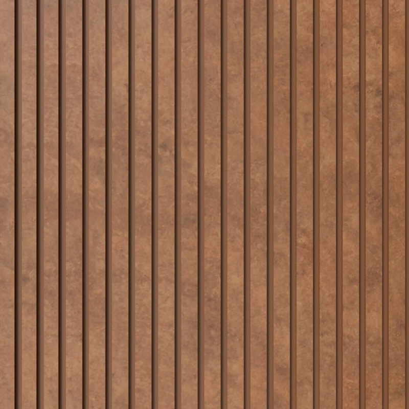 Painel Ripado Laminado Autocolante Teck Terracota (Caixa com 10 m/l)