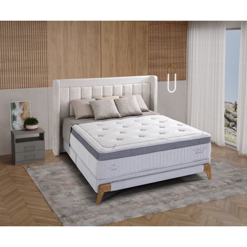 Colchão + Cama Box Herval Queen Size C1663 063x158x198cm